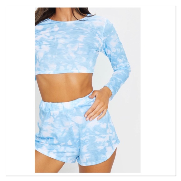 New PLT Baby Blue Tie Dye Long Sleeve Pyjamas - Picture 4 of 4